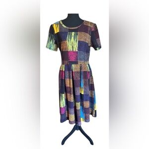 NWT~ LulaRoe Colorblock Midi A-Line Dress
Size Large.